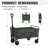 Chariot pliable robuste 80 kg, chariot de transport portable pour le camping, les sports et les activités de plein air, personnalisable en tissu Oxford
