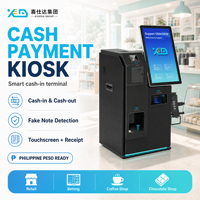 Kiosque de paiement automatique en espèces avec détection de faux billets, lecteur de codes-barres SDK, imprimante de reçus pour usage intérieur dans les magasins de proximité