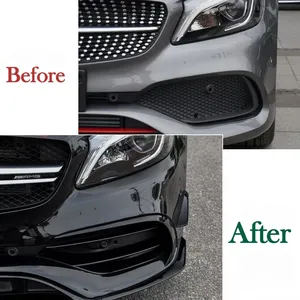 Lèvre de pare-chocs avant pour Mercedes Classe A W176 A45 2016-2018 pour kits carrosserie AMG Wind Knife et grille de feux antibrouillard - Product Image 3