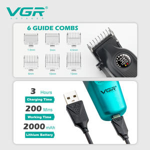 Nueva Máquina de Afeitar VGR V-196 a 7000 RPM con Pantalla Digital, Cortadora de Pelo Profesional Eléctrica <span class=keywords><strong>para</strong></span> Barbería - Product Image 5