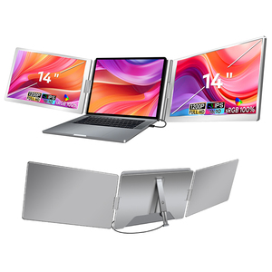 Monitor Portátil Triple IPS de 14 Pulgadas y 1200P con 1 Cable USB C, Pantalla Dual para Laptop, Negocios, Juegos, Buen Precio - Product Image 1