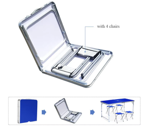 Juego de Mesa y Sillas Plegables de Aluminio de Alta Calidad, Duraderas, Modernas, Ligeras, Anti-deformación, para Gimnasio al Aire Libre y Camping - Product Image 3