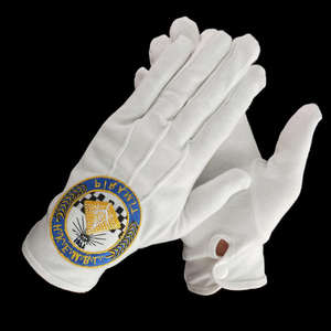 Venta al por mayor uniforme de conductor montar <span class=keywords><strong>Hotel</strong></span> camarero antideslizante Pvc blanco algodón Snap Gripping guantes de puntos - Product Image 6