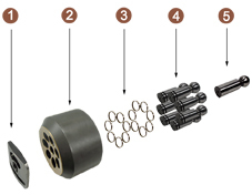 Bloc-cylindres de pompe hydraulique HongWang A8vo160 A6vm160 A8vo120 pour excavatrice sur chenilles E330B E320B (Noir) - Product Image 2