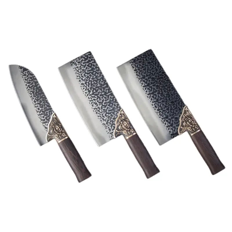 Китайский шеф-нож премиум-класса, комбинация из трех предметов, высокоуглеродистая Нержавеющая сталь, ультраострый кухонный Обеденный нож из цельной стали