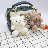 Porte-clés mini ours en peluche mignon et doux, pendentif breloque lapin de dessin animé, jouet décoratif pour sac à dos