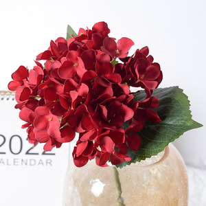 Feuilles d'hortensia artificielles <span class=keywords><strong>Macaron</strong></span> pour arrangement de mariage, décoration intérieure, fleur en soie, cadeau de Saint-Valentin en plastique - Product Image 2