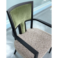 Chaise de salle à manger moderne en bois massif sur mesure, dossier en velours vert, rembourrée, pour restaurant, hôtel, café, fauteuil commercial