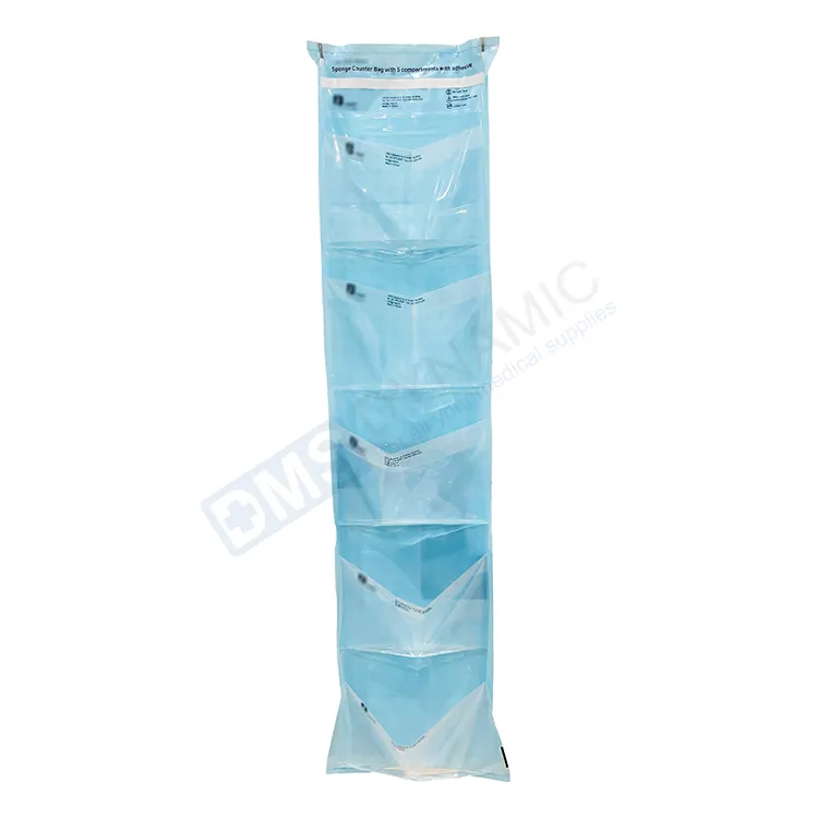 Manufacturer sponge counter bags blue backing 10 compartments with hanger holes custom print logo