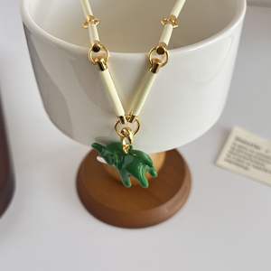 Nuevo elefante Cadena de bambú bloque de Color esmalte diseño de lote pequeño collar de moda y versátil colgante Cadena de cuello joyería - Product Image 5