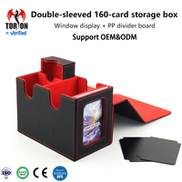 Boîte de rangement pour cartes Torson en cuir PU, double pochette, capacité 100+ cartes, pour MTG Magic, avec fenêtre de présentation et séparateur en PP