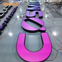 Letrero Luminoso LED 3D Personalizado de Alta Calidad para Publicidad en Edificios y Oficinas, Letrero de Canal Acrílico con Iluminación Frontal para Interiores/Exteriores para Negocios