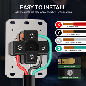 Receptáculo de Carga para Vehículos Eléctricos de 50 Amperios, Tomacorriente NEMA 14-50R, 125/250 Voltios, Ideal para Vehículos Eléctricos y Autocaravanas, con Certificación ETL - Product Image 5