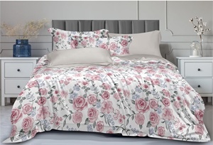 Soft Microfiber <strong>Bedding</strong> Set in Elegant <strong>Taupe</strong> with Watercolor Floral Patterns Available in 3 Pcs From a Five-Star Hotel Supplier - Product Image 4