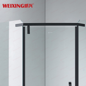 Chất lượng cao Matte Đen phòng tắm pivot vòi hoa sen cửa khung kim cương Tempered Glass 304 thép không gỉ phòng tắm - Product Image 3