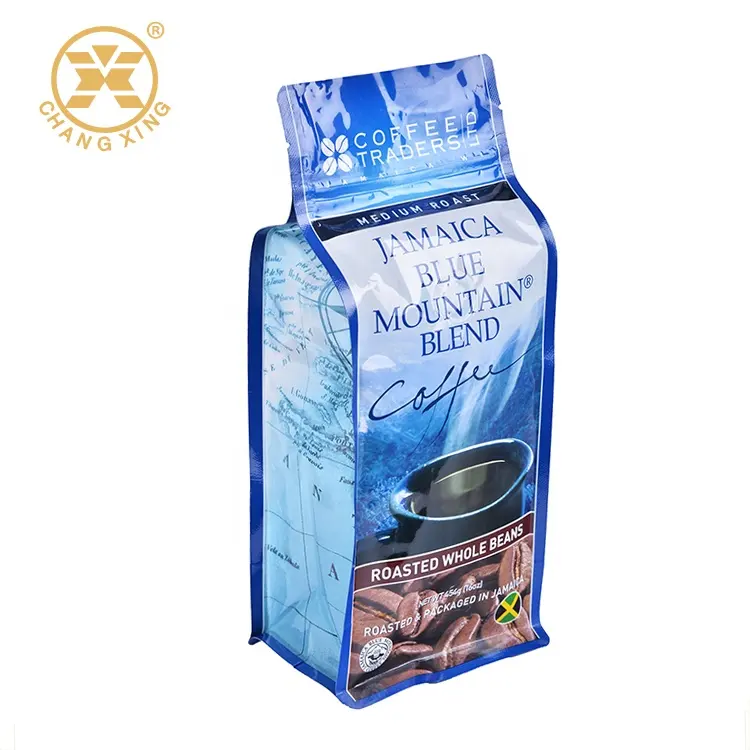 Jamaica Blue Mountain Roasted Coffee Bean Packaging Bags Zip lock Coffee Pack Bags Eco PET/AL/PE Bag for Coffee