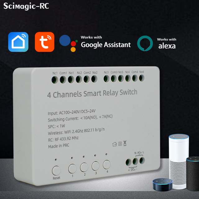 New Design Wifi Smart Switch 10A AC 100~240V DC 5~24V Relay Intelligent Automation Module Controller Work With Alexa Google Home