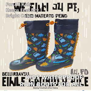 Bottes de pluie unisexes pour enfants en caoutchouc de haute qualité, imperméables, personnalisables, pour le printemps et l'automne, vente en gros - Product Image 4
