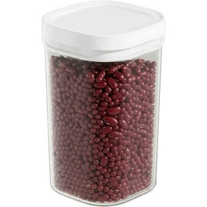 3pcs Premium Disposable Rectangular PS <b>Plastic</b> Kitchenware Modern Design Airtight <b>Lids</b> 1-3L Capacity Multifunction Fresh Storage - Product Image 1