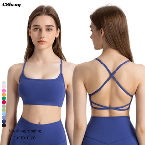 Reggiseno Sportivo da Donna Plus Size con Spalline Sottili Incrociate, Supporto Medio, in Spandex/Nylon, con Schiena Sexy, Basso MOQ - Product Image 1