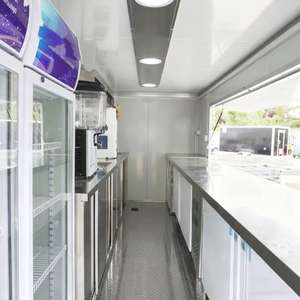 Chariot de nourriture commercial en acier inoxydable à 4 roues, 13 pieds, chariot de crème glacée, chariot de restauration rapide, chariot de barbecue, chariot de collations, chariot de vente de thé au lait, de café - Product Image 6