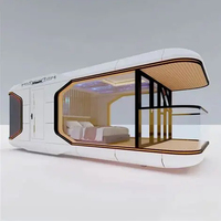 Maison capsule spatiale préfabriquée 2 chambres, chambre d'hôtel capsule préfabriquée, cabine de couchage type pod avec chambre