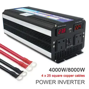 Invert 4000 W 8000 W Conversor de Carro de Saída USB Inversor 24 V DC para 220 V AC Carro Barco Inversor de energia de acampamento com 4 soquetes