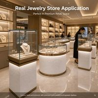 Vitrine de présentation de bijoux en or tout-en-un avec éclairage LED, meuble de luxe pour boutique