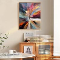 Kit de peinture par numéros Songwoo Paysage abstrait aux couleurs éclatantes avec un arbre isolé