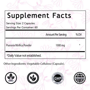 Capsules de Pueraria Mirifica Biologiques à Vente Chaude OEM/ODM, Soutient la Santé des Femmes, la Santé de la Peau et l'Énergie, Herbes Naturelles Biologiques - Product Image 2