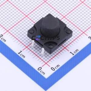 TS-KG10D-BB80F Tactile Switch Through hole Component THT,12x12mm Switch Single Pole Single Throw Round Button 2.5N Through Hole - Product Image 1