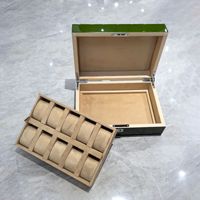 Nouveau design vert laqué boîte de montre à douze positions boîte-cadeau d'affaires de stockage multiple