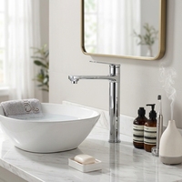 Robinet de cuisine Momali Factory en laiton haute teneur en chrome, rotation à 360 degrés, mitigeur de lavabo OEM ODM pour salle de bain et lavabo de coiffure