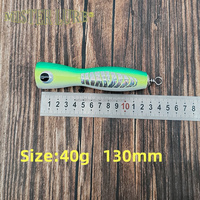 MISTER LURE 40g Leurre de pêche Swimbait, Leurre Popper, Leurre Popper pour eau salée, Leurre de traîne GT, Leurres Popper en bois