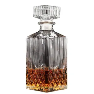 批发最优惠价格玻璃瓶1000毫升威士忌酒瓶带塞子家庭酒店餐厅宴会酒吧