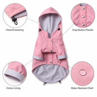 Imperméable rétro britannique à capuche pour chien, coupe-vent et imperméable avec doublure en coton pour chiens de petite taille à 5XL, édition Noël