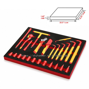 107Pcs Electrician <b>Tool</b> Set 1000V Insulated GS Certified 5 Drawer EVA <b>Foam</b> Tray Socket Wrench Kit for Electrical Automotive Work - Product Image 3