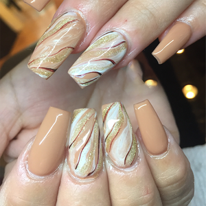 <span class=keywords><strong>Faux</strong></span> ongles à presser couleur nude naturel très vendus, motif marbré marron, <span class=keywords><strong>faux</strong></span> ongles artificiels <span class=keywords><strong>super</strong></span> longs, brillants, pointes à motifs, <span class=keywords><strong>faux</strong></span> ongles - Product Image 4
