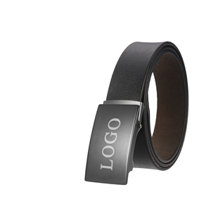 Formal <b>Black</b> Leather <b>Belt</b> With Steel Plate Buckle For Men - Product Image 1