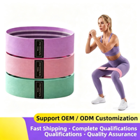 Bandes de Résistance en Tissu Poly Coton pour Entraînement, Cercles de Hanche Élastiques avec Logo Personnalisé pour l'Entraînement de Force - Vente en Gros