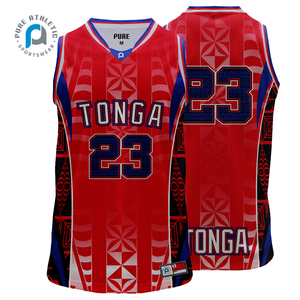 نقية مخصصة tong fija كرة السلة Singlets مخصص وشم Maori مخصص رقم اسم فريق كرة السلة جيرسي - Product Image 2