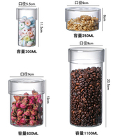 Pot de conservation en verre hermétique avec couvercle en verre, conteneur transparent épaissi pour grains de café, thé, bonbons et snacks - Vente en gros usine