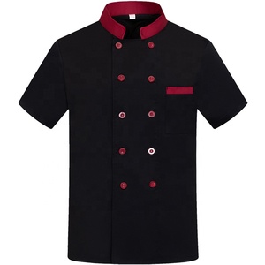 Vêtements <span class=keywords><strong>de</strong></span> travail <span class=keywords><strong>de</strong></span> chef à manches courtes personnalisables pour hommes et femmes, uniforme en sergé respirant, dos en maille pour restaurant, bar, <span class=keywords><strong>cuisine</strong></span>. - Product Image 5