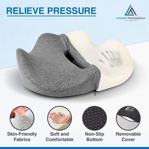 Coussin de siège de voiture confortable en mousse à mémoire de forme Sinowarm, directement de l'usine, pour soulager les douleurs du coccyx et de la sciatique, soutien dorsal, amovible et lavable - Product Image 3