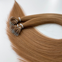 Recién llegado, extensiones de cabello humano Remy Russian Nano Ring Bead Tip en color castaño, Super Double Drawn de 22 pulgadas