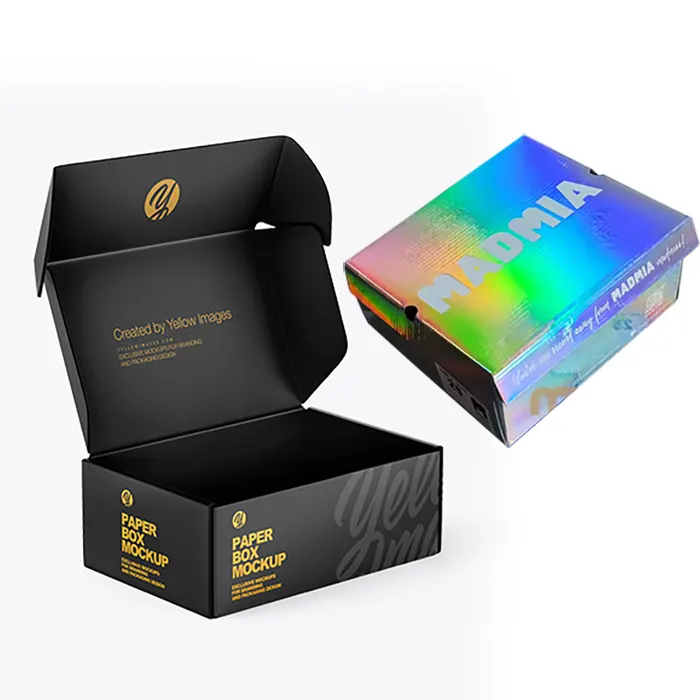 Boîte pliante d'expédition de soins de la peau avec impression personnalisée vêtements cosmétiques maquillage cadeau de beauté emballage de PR boîte postale en papier kraft ondulé