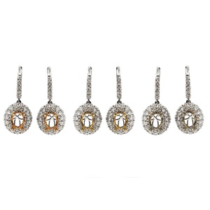Boucles d'oreilles avec pendentif en diamant blanc et jaune, bijoux fins, tendance, polissage élevé 14k, or 100% naturel, pour femmes - Product Image 4