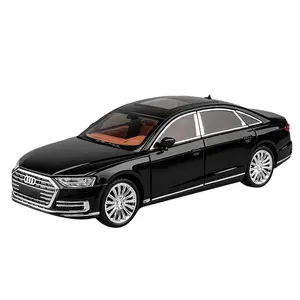 Diecast Mô hình xe ô tô 1:24 Audi A8 hợp kim xe âm thanh và ánh sáng pullback mô hình mô hình bộ sưu tập trang trí xe mô hình