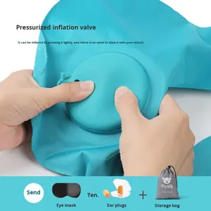 Cuscino <span class=keywords><strong>da</strong></span> viaggio gonfiabile a forma di U <span class=keywords><strong>in</strong></span> TPU effetto seta, portatile, pieghevole e leggero per esterni - Product Image 4