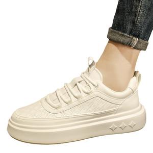 Chaussures pour hommes White Boy - Nouvelles chaussures de basket décontractées respirantes pour hommes printemps-hiver 2025 - Blanc avec semelles épaisses antidérapantes - Product Image 5